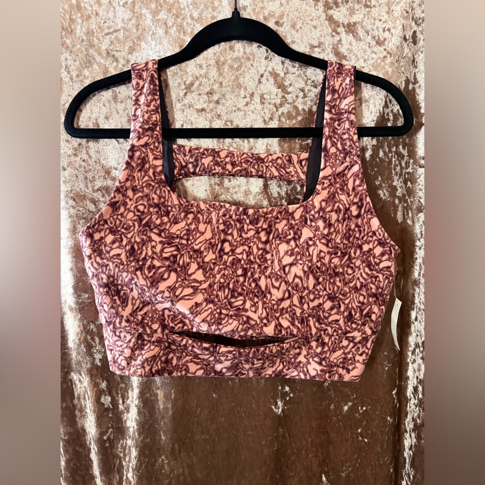 NWT Coreio Pink and Brown Sports Bra Size Large